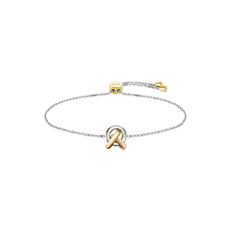 BOSS Three-tone bracelet with knot design