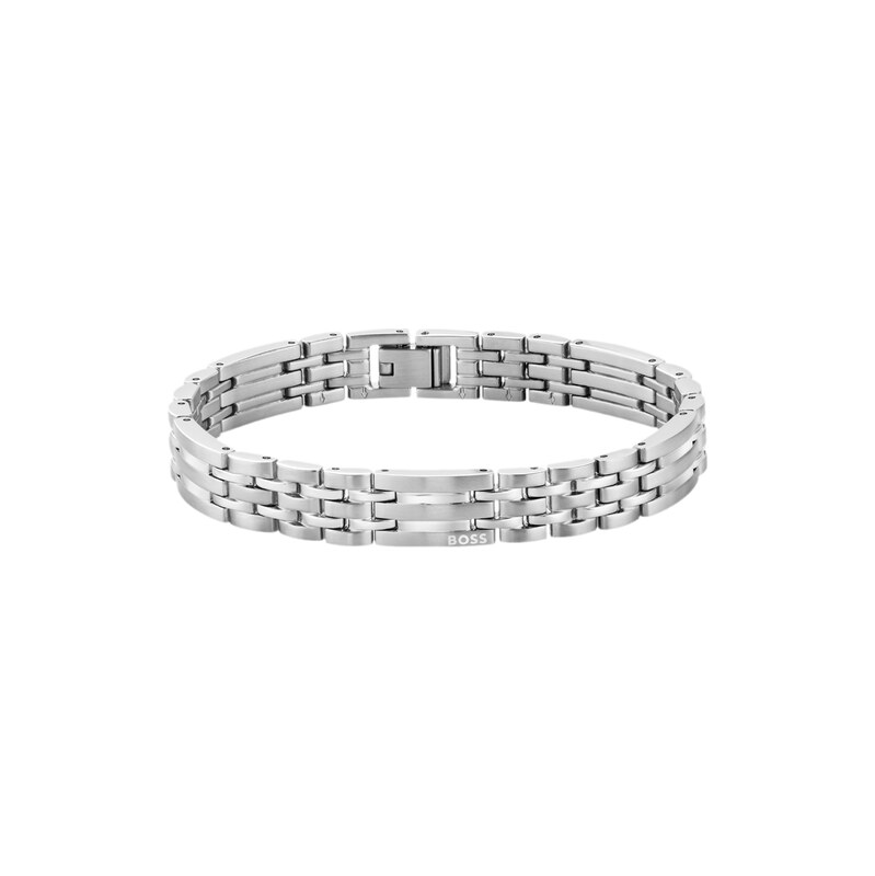BOSS Silver-tone cuff with multi-link design