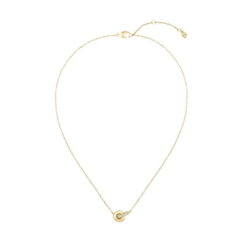 BOSS Golden interlocking-hoop necklace with pavé crystals