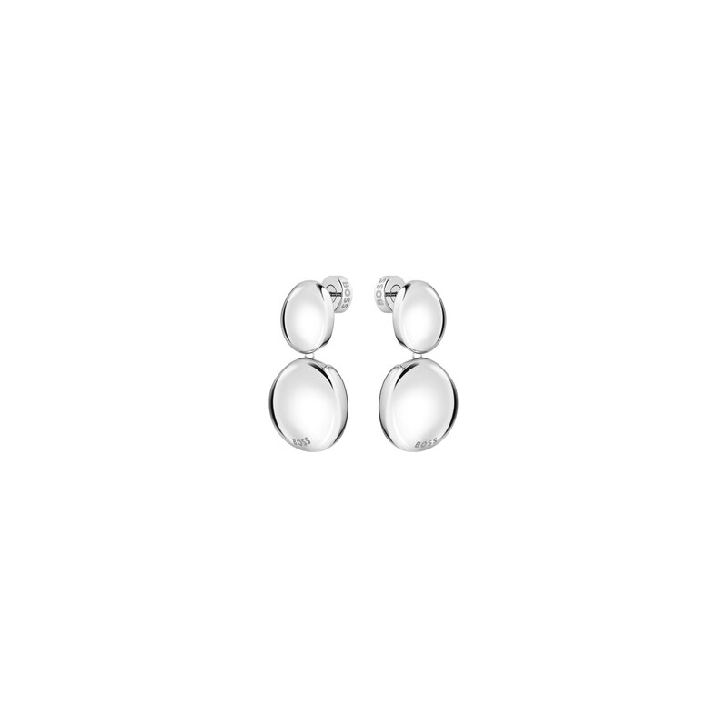BOSS Silver-tone earrings with pebble-style nuggets