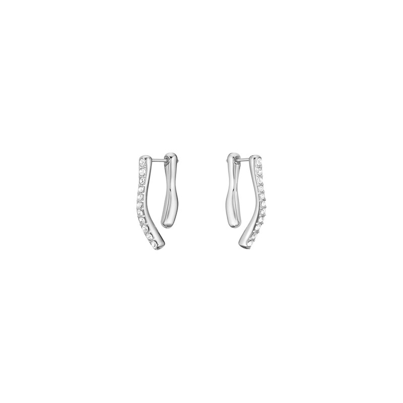 BOSS Silver-tone earrings with crystal embellishments