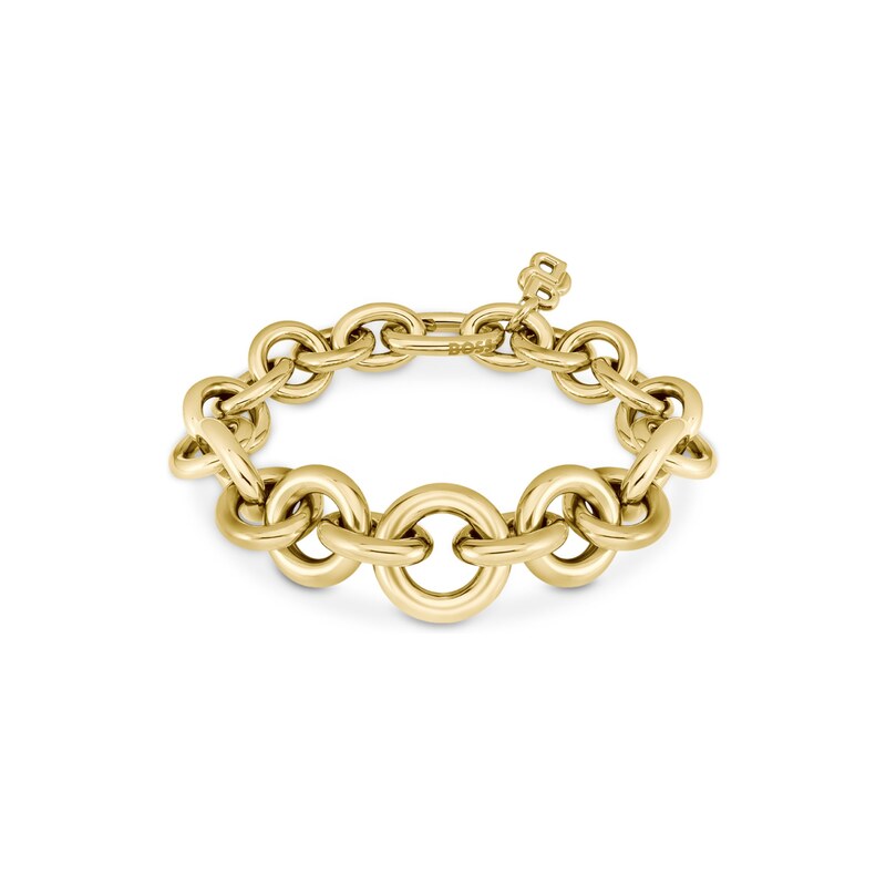 BOSS Gold-tone bracelet with circle and oval links