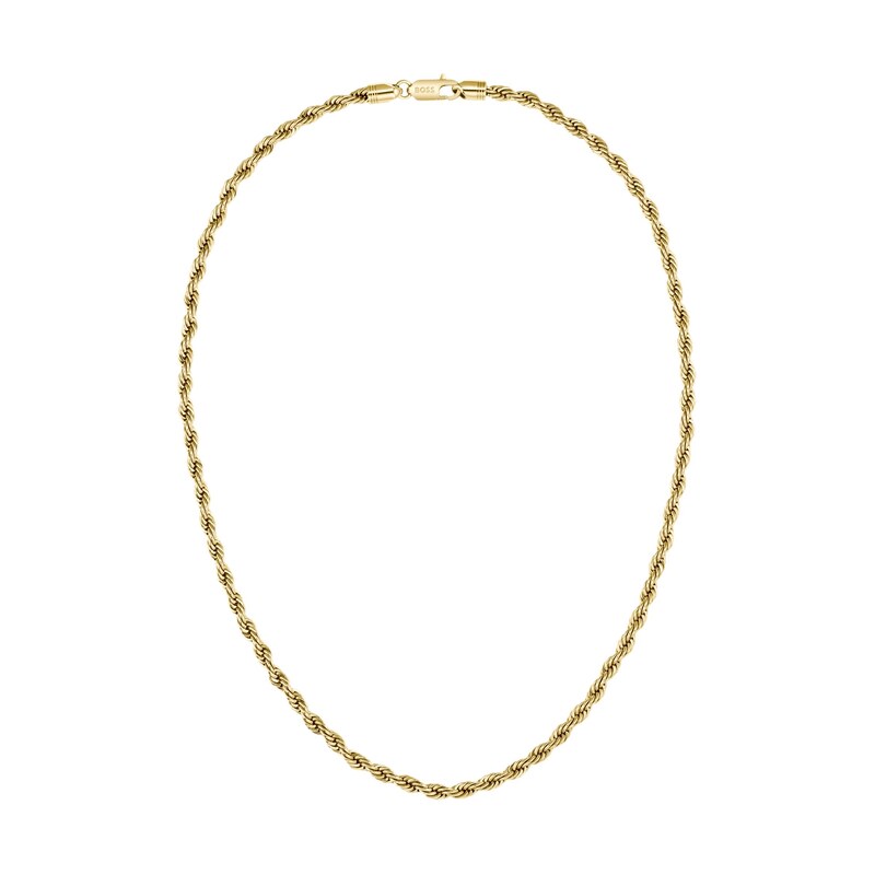 BOSS Gold-tone necklace with rope-style chain