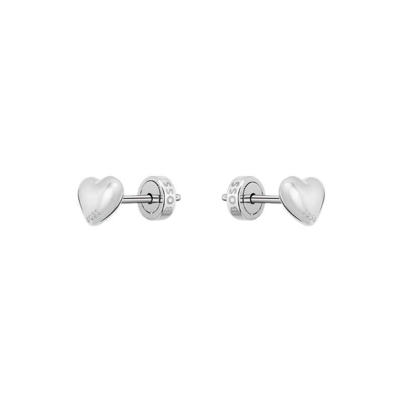 BOSS Heart-shaped stud earrings in stainless steel