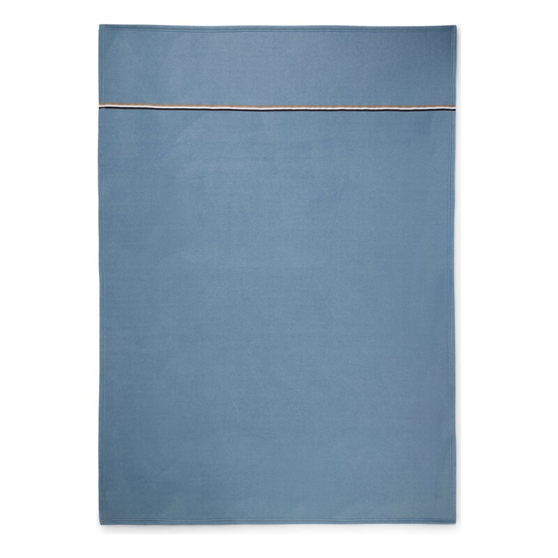 BOSS Fleece throw with signature-stripe ribbon