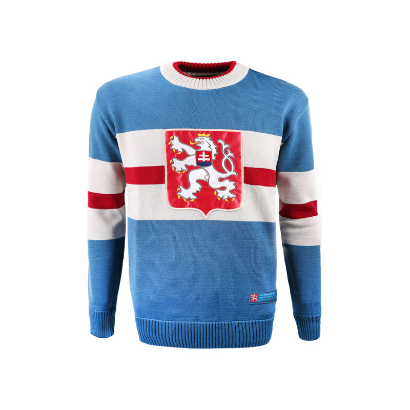 CCM Pánský svetr retro dres 1947 velký znak modrá