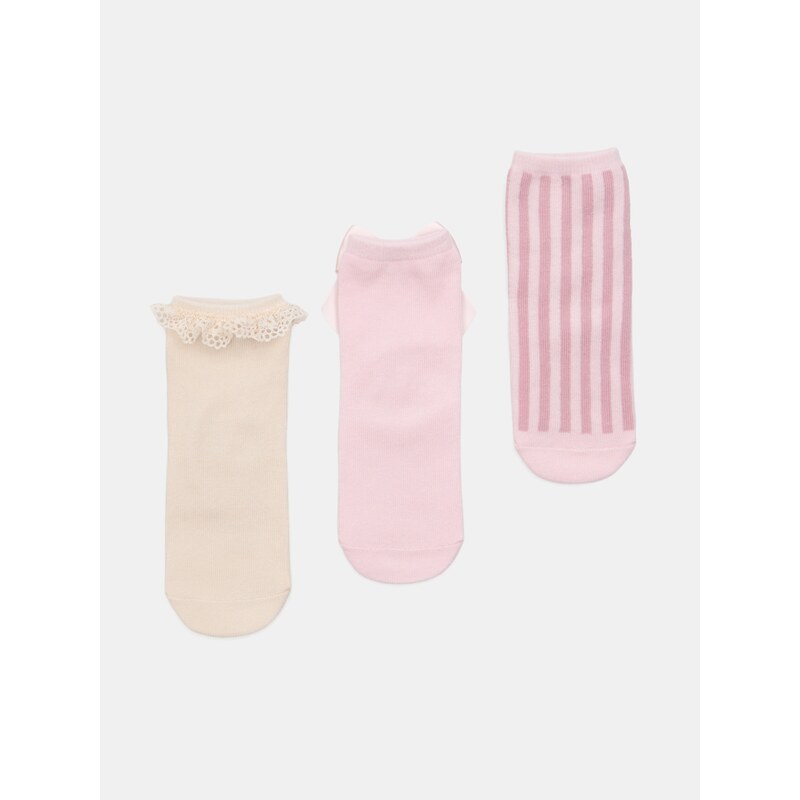 Sinsay - Ponožky s bavlnou s ozdobným lemem 3 pack - vícebarevná