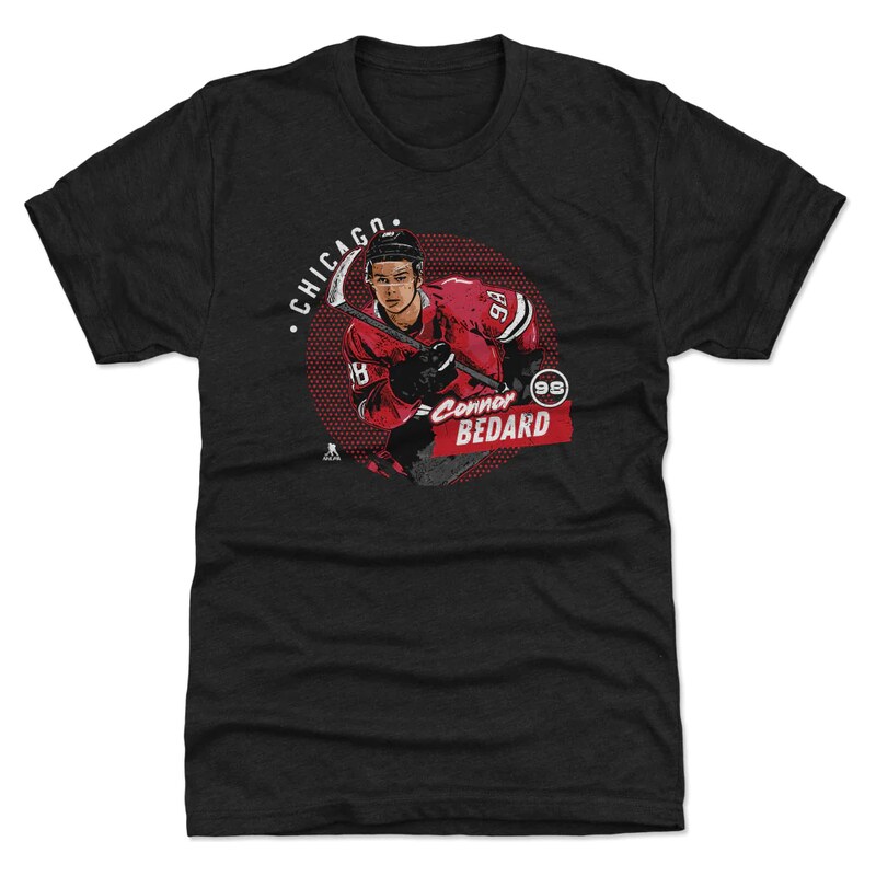 Pánské tričko Chicago Blackhawks NHL Connor Bedard #98 Dots WHT