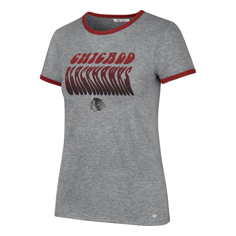 Dámské tričko Chicago Blackhawks NHL Letter Ringer šedá