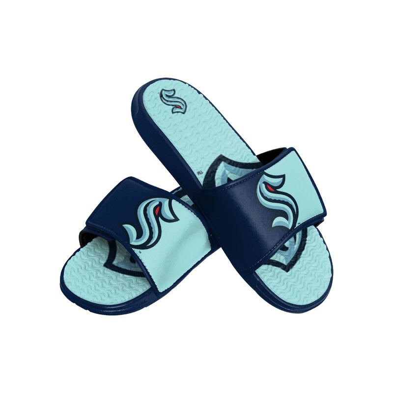 FOCO Pánské pantofle Seattle Kraken NHL Colorblock Slipper modrá