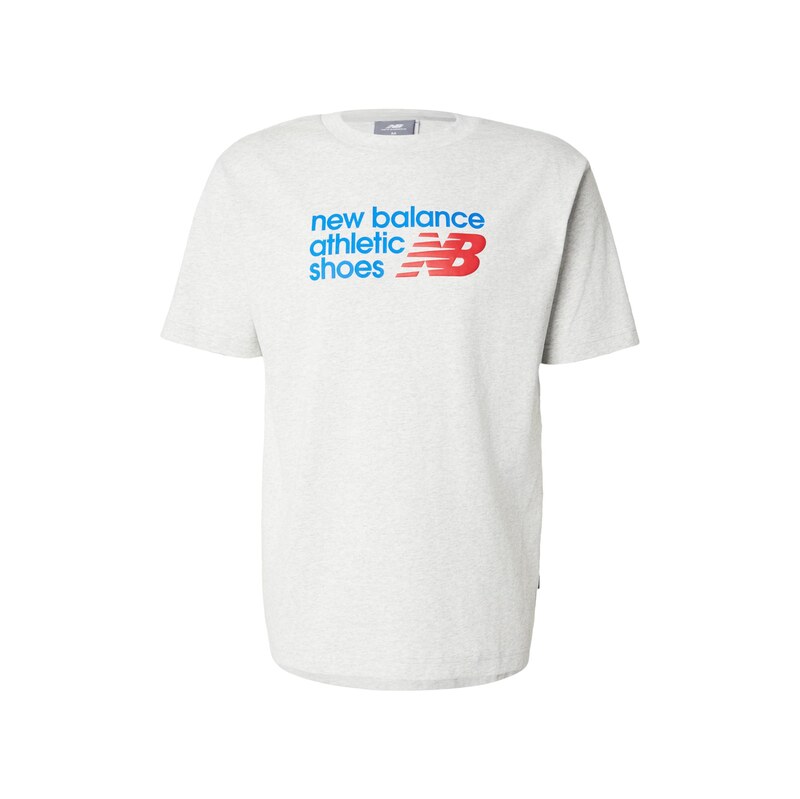 new balance Tričko modrá / světle šedá / červená třešeň