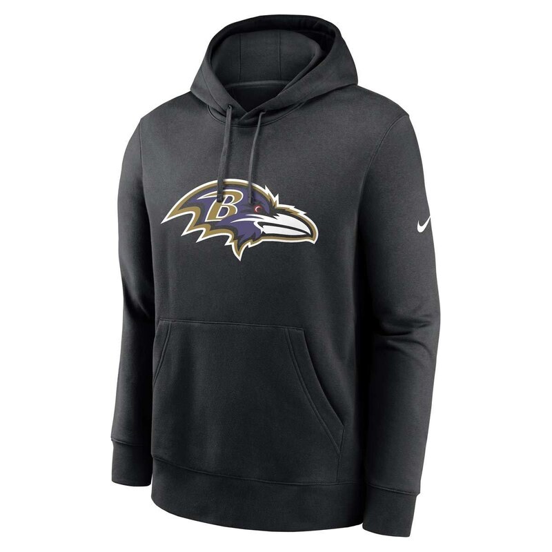 Pánská mikina Baltimore Ravens NFL Nike Club Logo Hoodie Černá