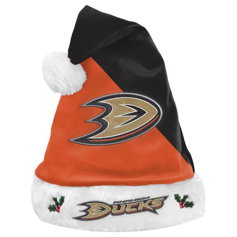 Pánská zimní čepice Anaheim Ducks NHL FOCO Colorblock Santa Hat