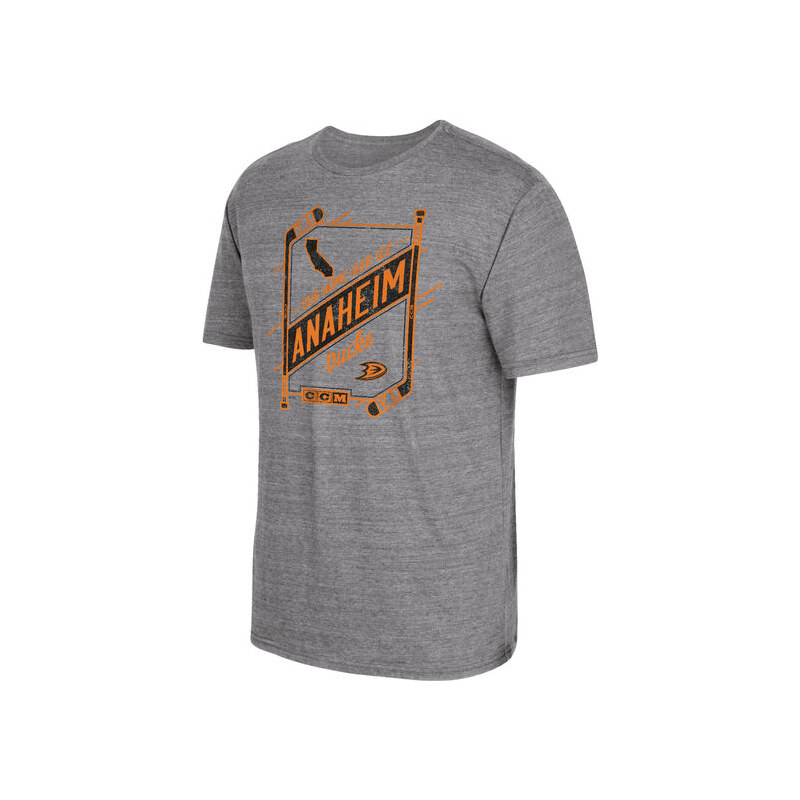 CCM Pánské tričko Anaheim Ducks NHL Our Home Our Ice šedá