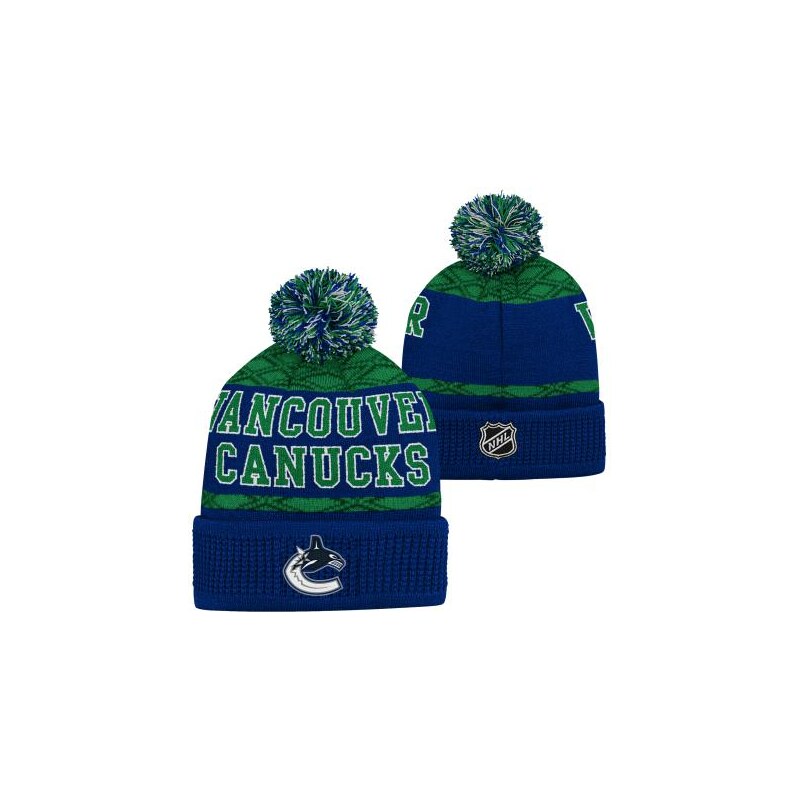 Outerstuff Dětská zimní čepice Vancouver Canucks NHL Puck