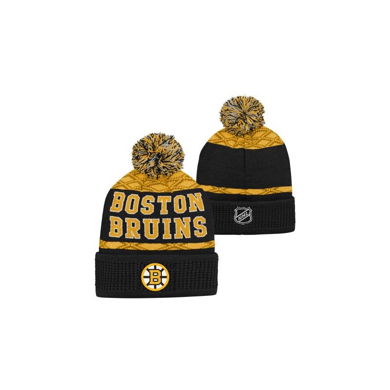 Outerstuff Dětská zimní čepice Boston Bruins NHL Puck Pattern