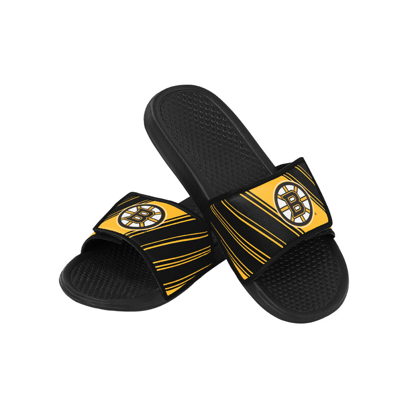 FOCO Pánské pantofle Boston Bruins NHL Legacy Velcro Sport Slide