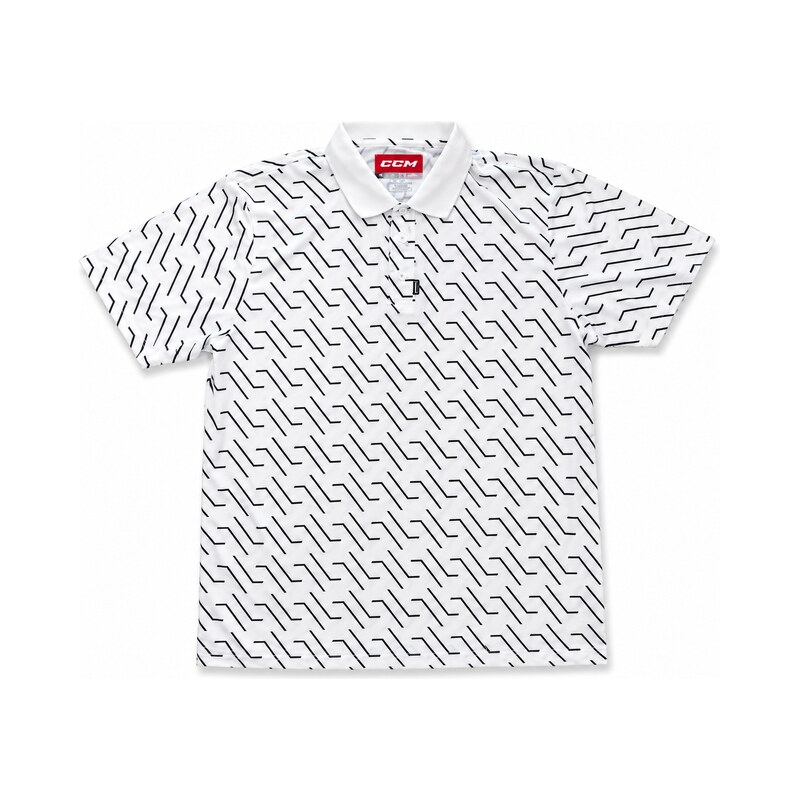 Pánské tričko CCM Printed Blanc de Blanc Poloshirt bílá