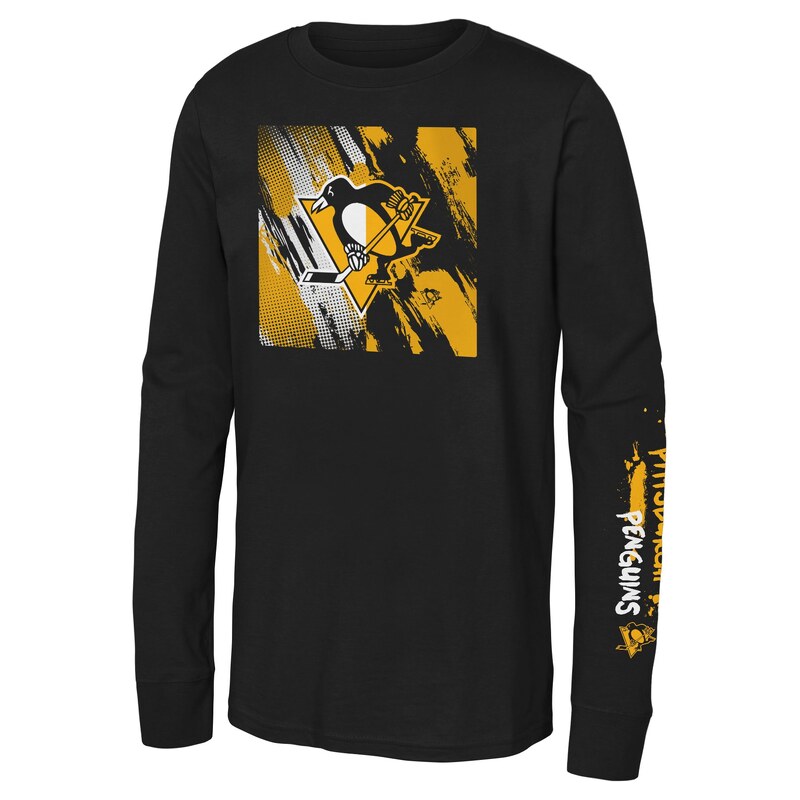 Outerstuff Dětské tričko Pittsburgh Penguins NHL Half & Half Ls