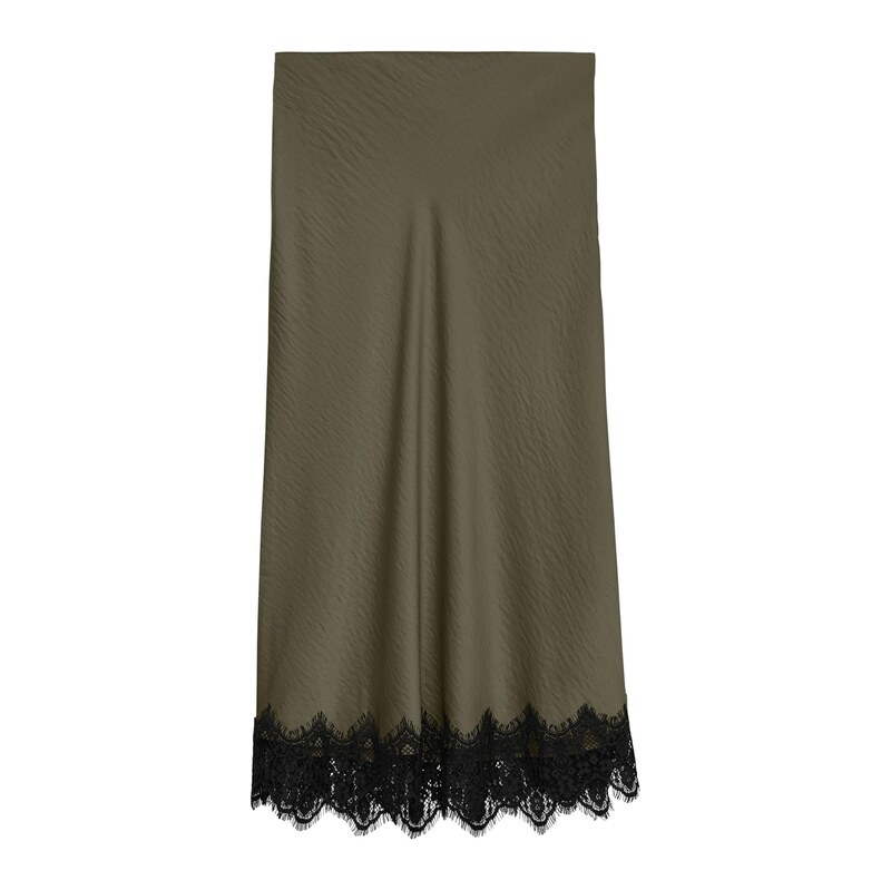 Vero Moda Tall Sukně VMAMAYA khaki / černá