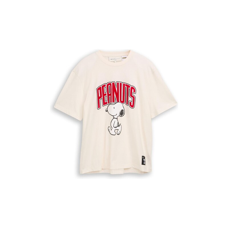 TOM TAILOR DENIM Tričko Snoopy červená / černá / barva bílé vlny