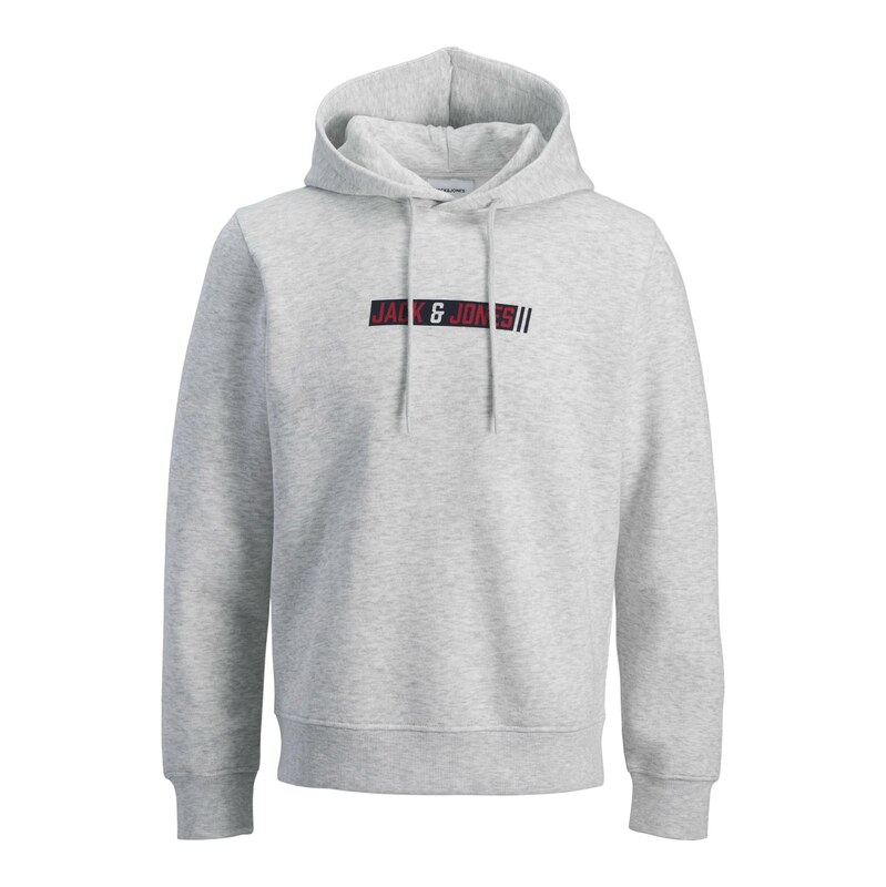 JACK & JONES Mikina JJMUNK karmínově červené / černá / bílý