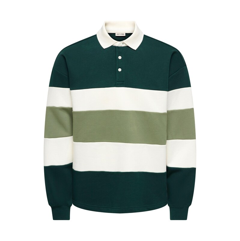 Only & Sons Mikina ONSBENEDICT kiwi / tmavě zelená / bílá