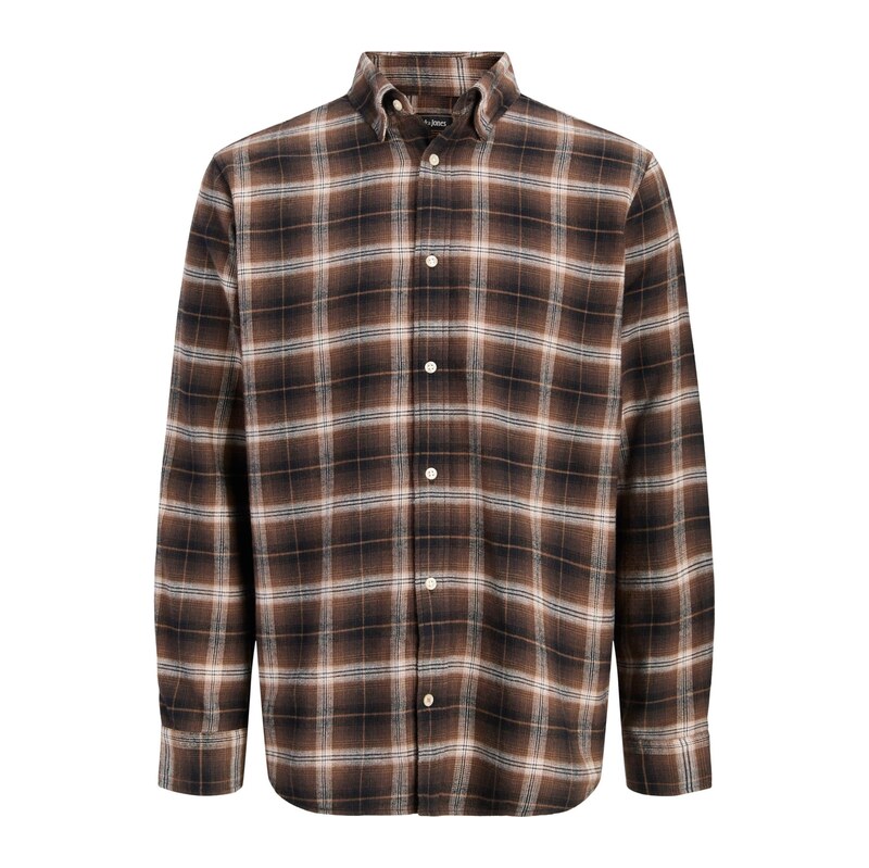 JACK & JONES Košile JJEField čokoládová / černá / bílá