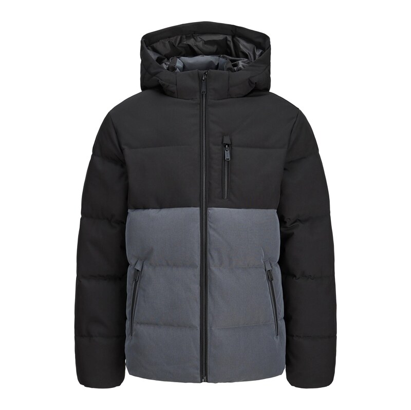 Jack & Jones Junior Zimní bunda JJEBECKS tmavě šedá / černá