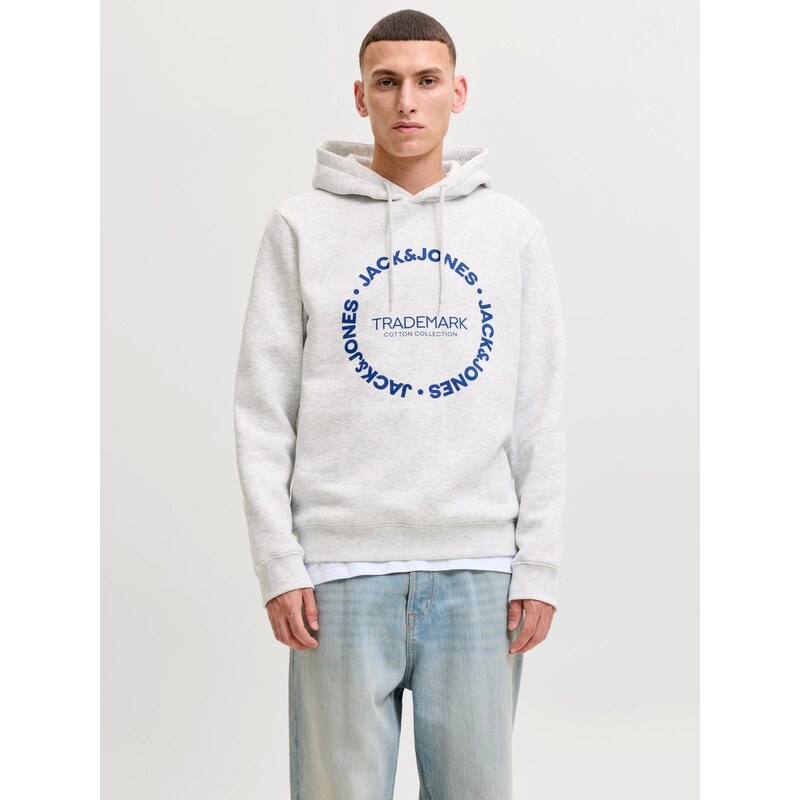 JACK & JONES Mikina JJBENSON enciánová modrá / bílý melír