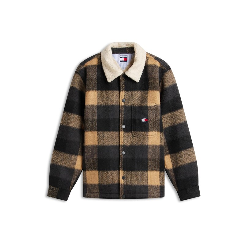 Tommy Jeans Přechodná bunda písková / antracitová / černá