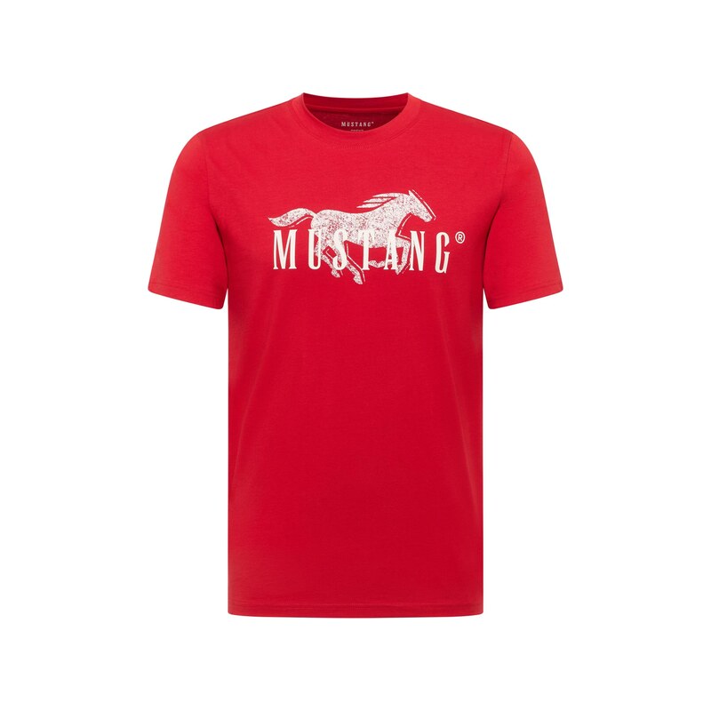 MUSTANG Tričko Austin červená / bílá