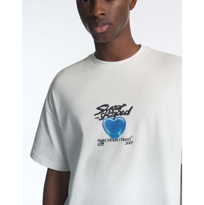 Pull&Bear Stwd sweet candy graphic t-shirt in white