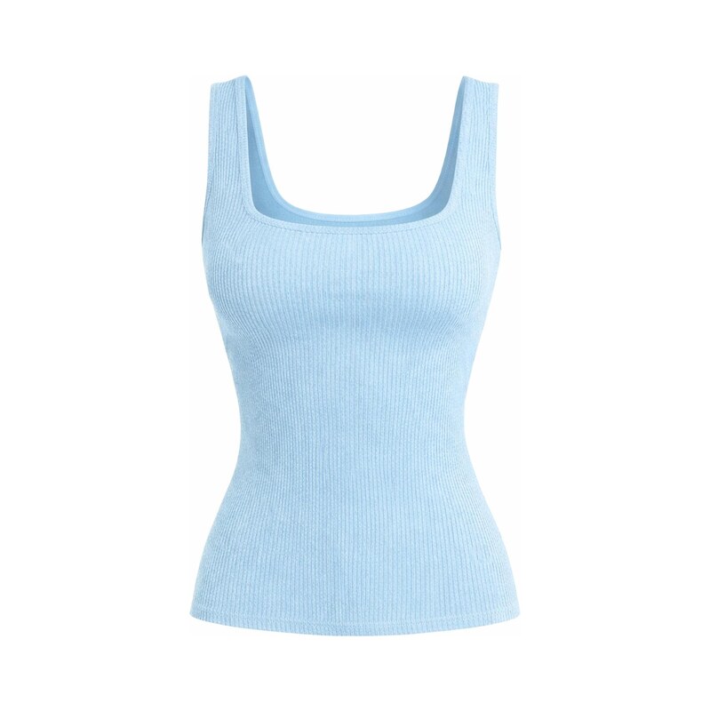 PANTHEROAR Top Caro Neck Sleeveless Top světlemodrá