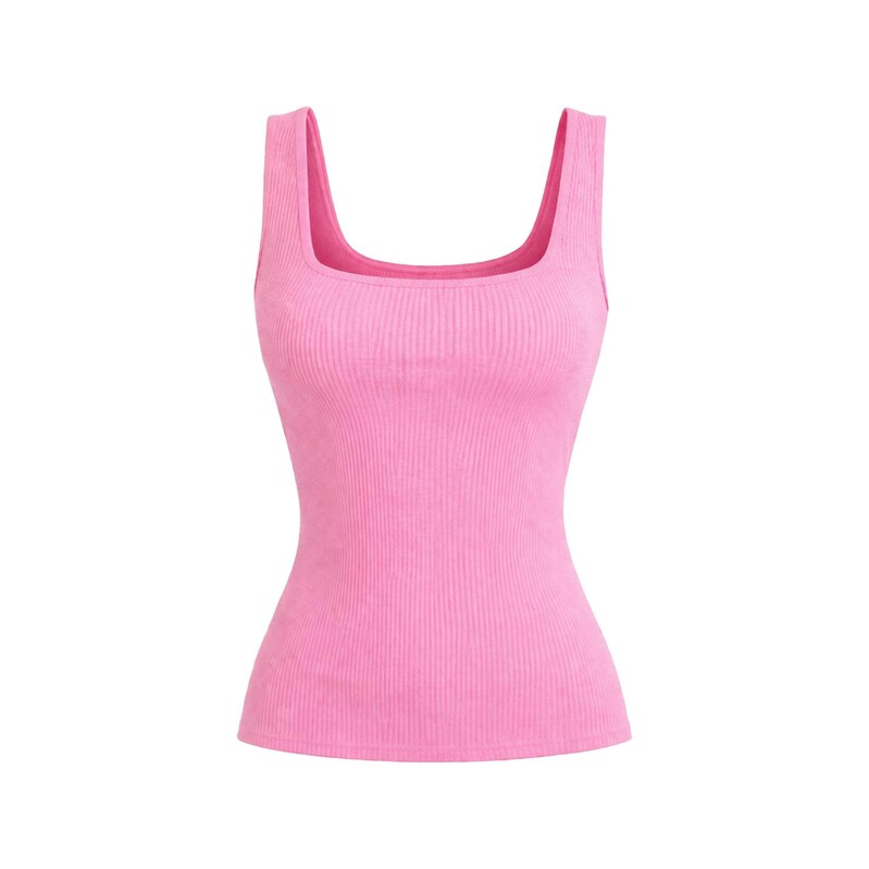 PANTHEROAR Top Caro Neck Sleeveless Top pink
