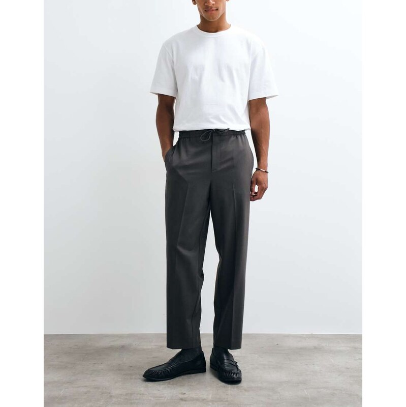 ASOS DESIGN tailored pull on relaxed tapered trousers in