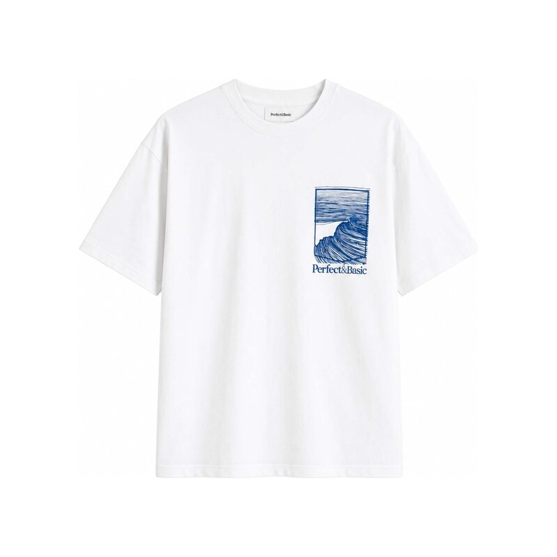 Perfect&Basic Tričko Oversize Tee Unisex – “Ola Azul” modrá