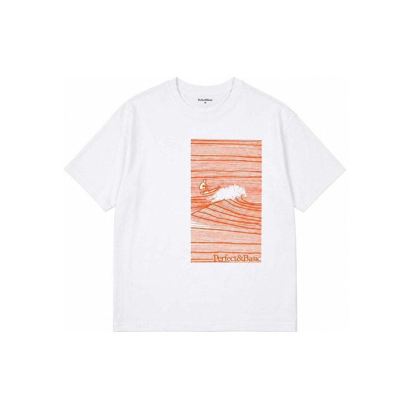 Perfect&Basic Trikot Oversize Unisex - Wave Flock Tee oranžová