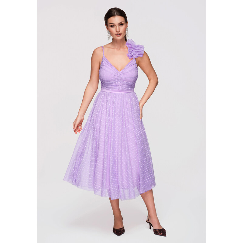 Edoti Elegantní midi koktejlové šaty
