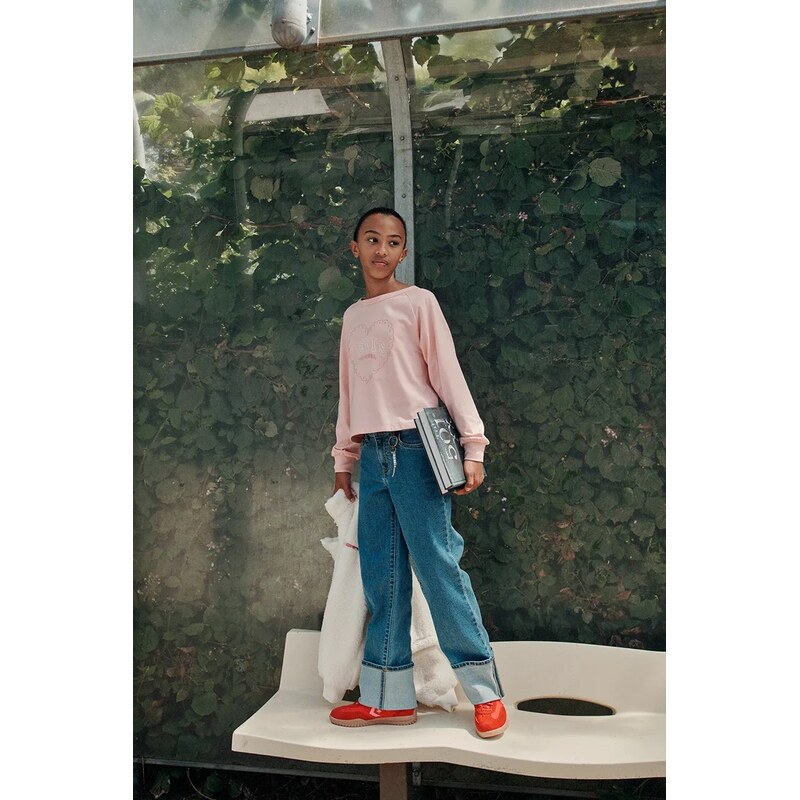 Levis wide leg džíny dětské WIDE LEG JEANS W/ROLL-CUFF