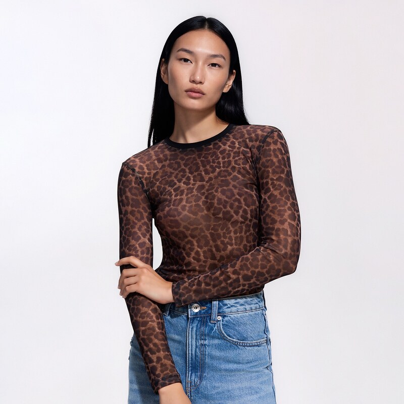 Reserved - Halenka s leopardím vzorem - vícebarevná