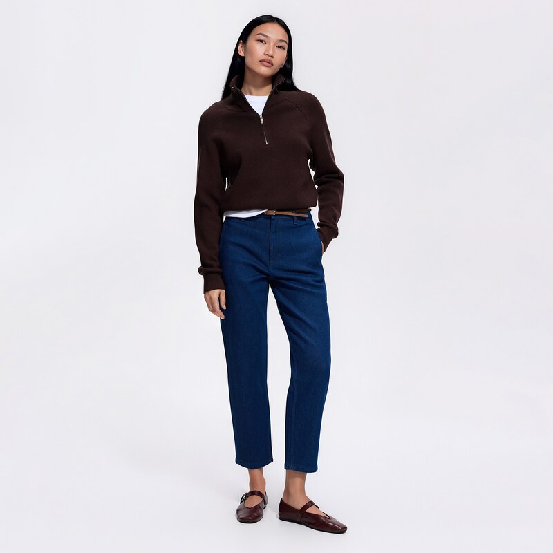 Reserved - LADIES` JEANS TROUSERS & BELT - modrá