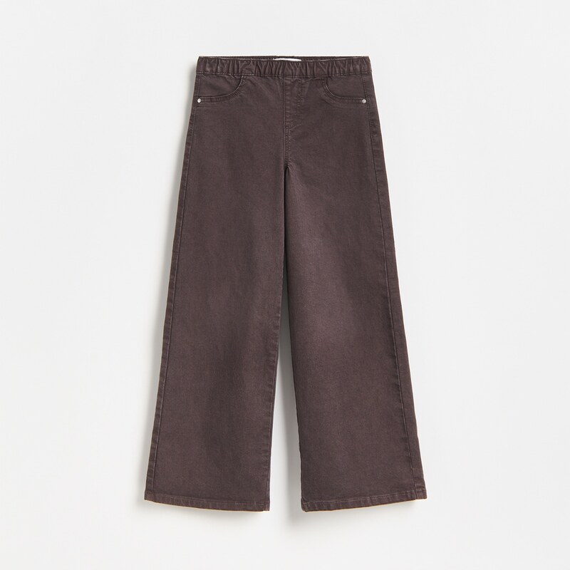 Reserved - GIRLS` TROUSERS - tmavě hnědá