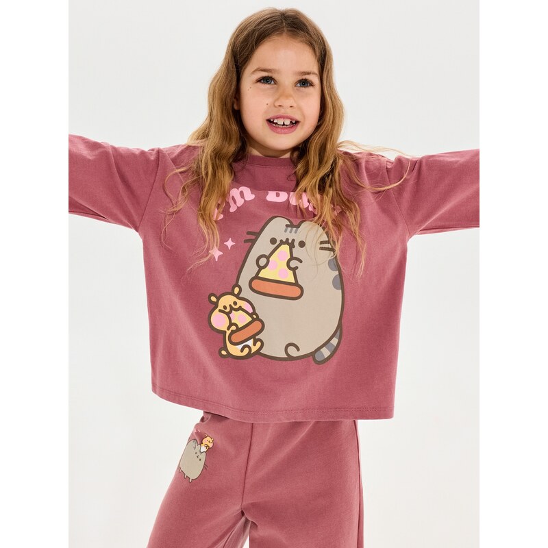 Sinsay - Bavlněná mikina crewneck s potiskem Pusheen the Cat -