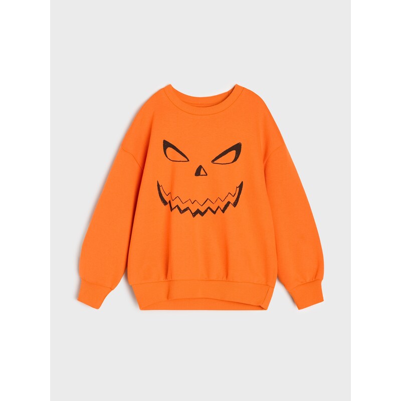 Sinsay - Bavlněná mikina crewneck s halloweenským motivem -