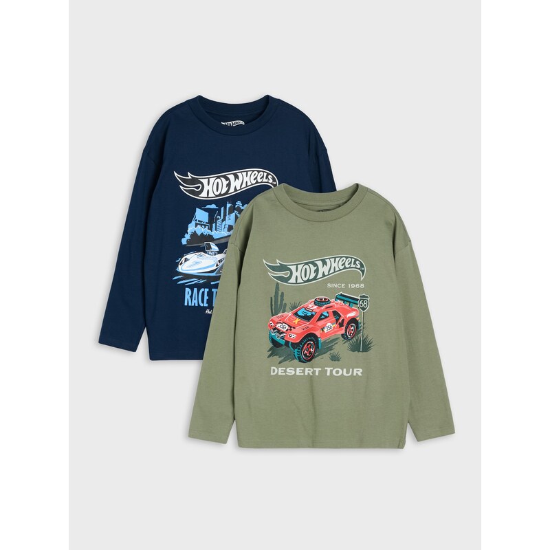 Sinsay - Bavlněná trička s dlouhým rukávem 2 kusy Hot Wheels -
