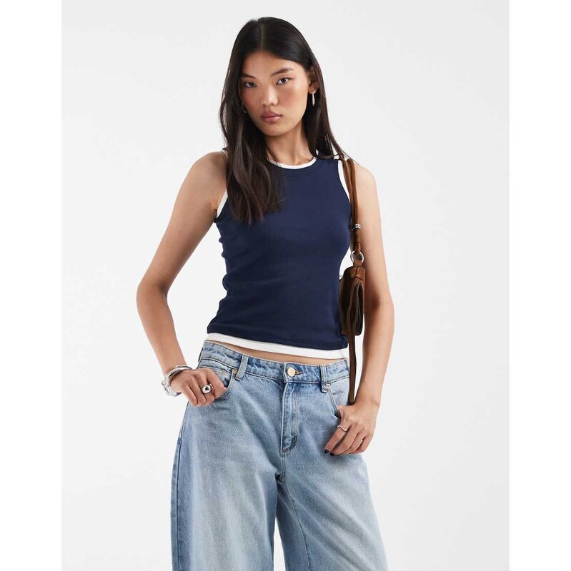 JJXX double layer tank top in navy