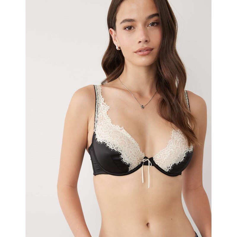 ASOS DESIGN Fuller Bust Delilah satin high apex underwire in
