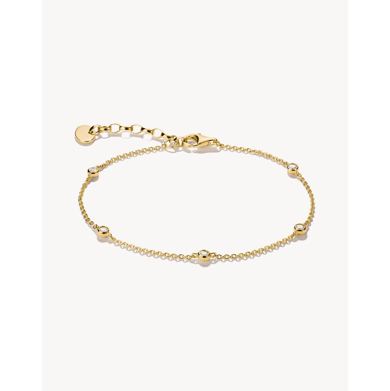 Thomas Sabo Bracelet with white zirconia in yellow gold, white