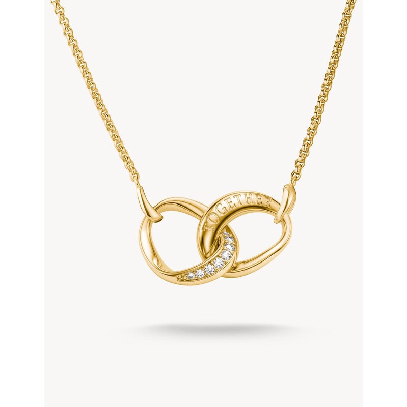 Thomas Sabo Chain together with white zirconia in yellow gold,